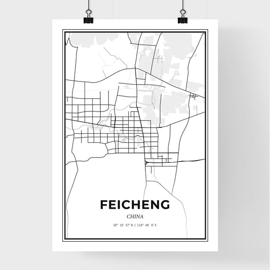 Feicheng China - Premium City Map Poster