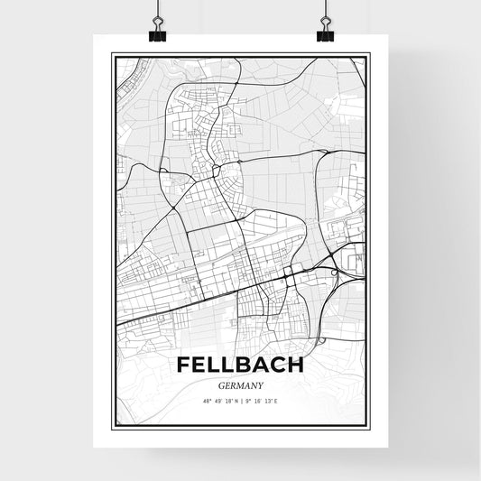 Fellbach Germany - Premium City Map Poster