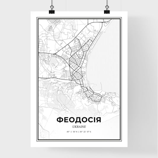 Feodosiya Ukraine - Premium City Map Poster