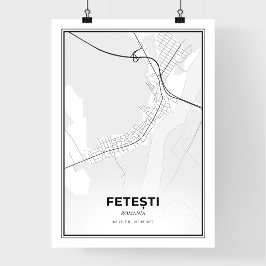 Fetești Romania - Premium City Map Poster
