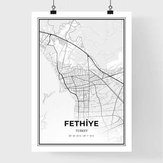 Fethiye Turkey - Premium City Map Poster