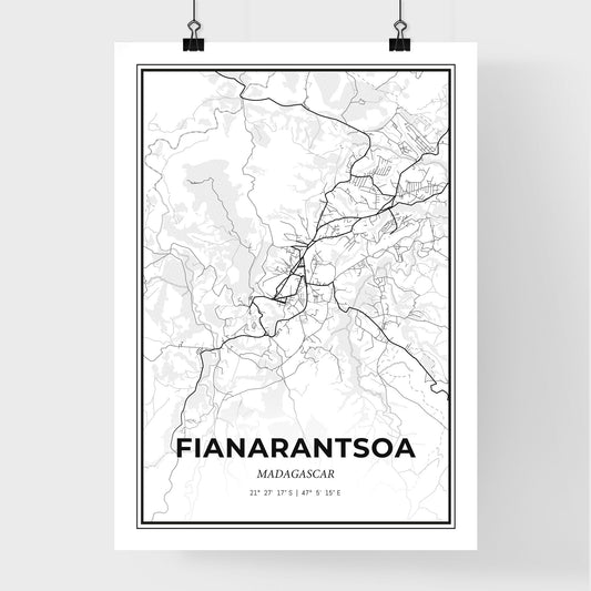 Fianarantsoa Madagascar - Premium City Map Poster