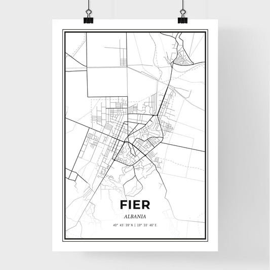 Fier Albania - Premium City Map Poster