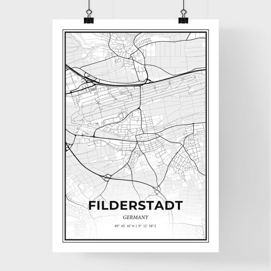 Filderstadt Germany - Premium City Map Poster