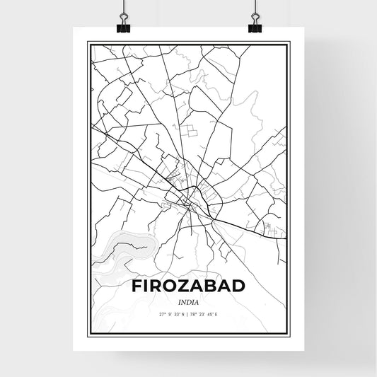 Firozabad India - Premium City Map Poster