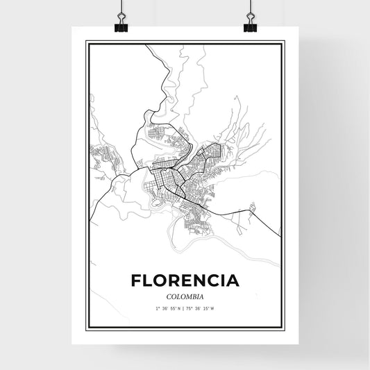 Florencia Colombia - Premium City Map Poster