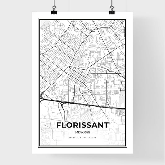 Florissant Missouri - Premium City Map Poster