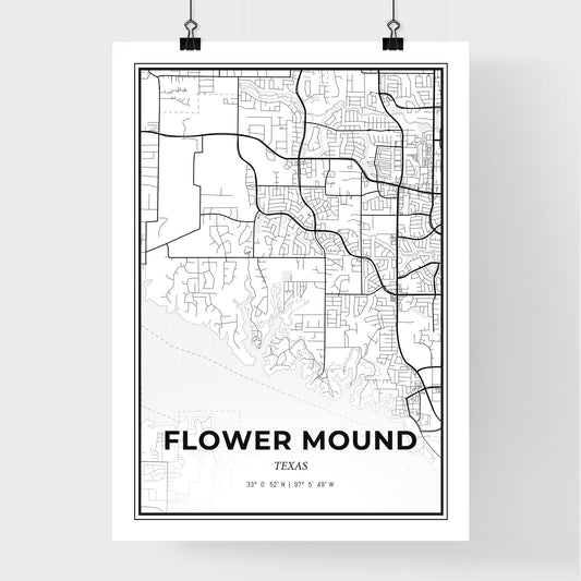 Flower Mound Texas - Premium City Map Poster