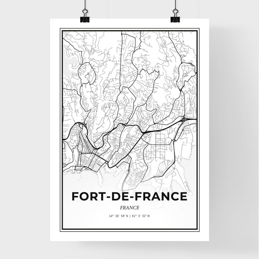 Fort-de-France France - Premium City Map Poster