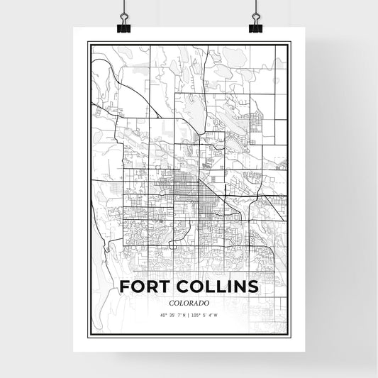 Fort Collins Colorado - Premium City Map Poster