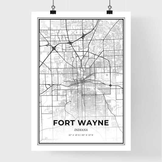 Fort Wayne Indiana - Premium City Map Poster