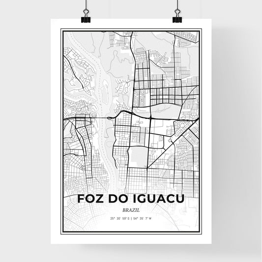 Foz do Iguacu Brazil - Premium City Map Poster