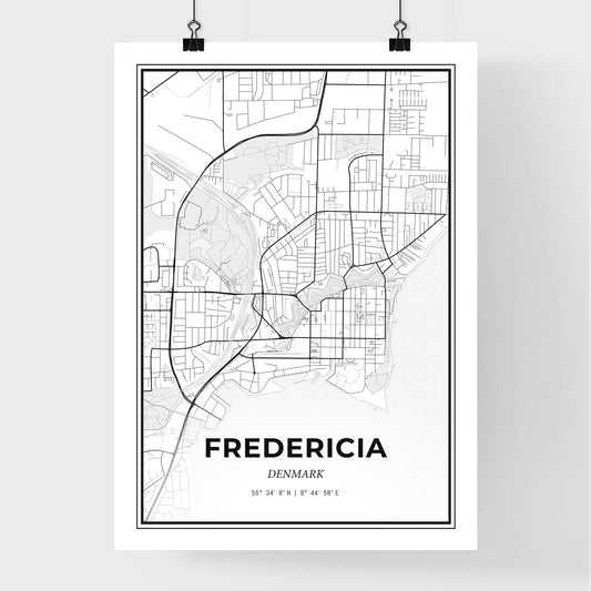 Fredericia Denmark - Premium City Map Poster