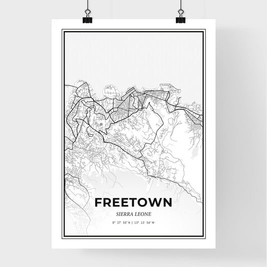 Freetown Sierra Leone - Premium City Map Poster