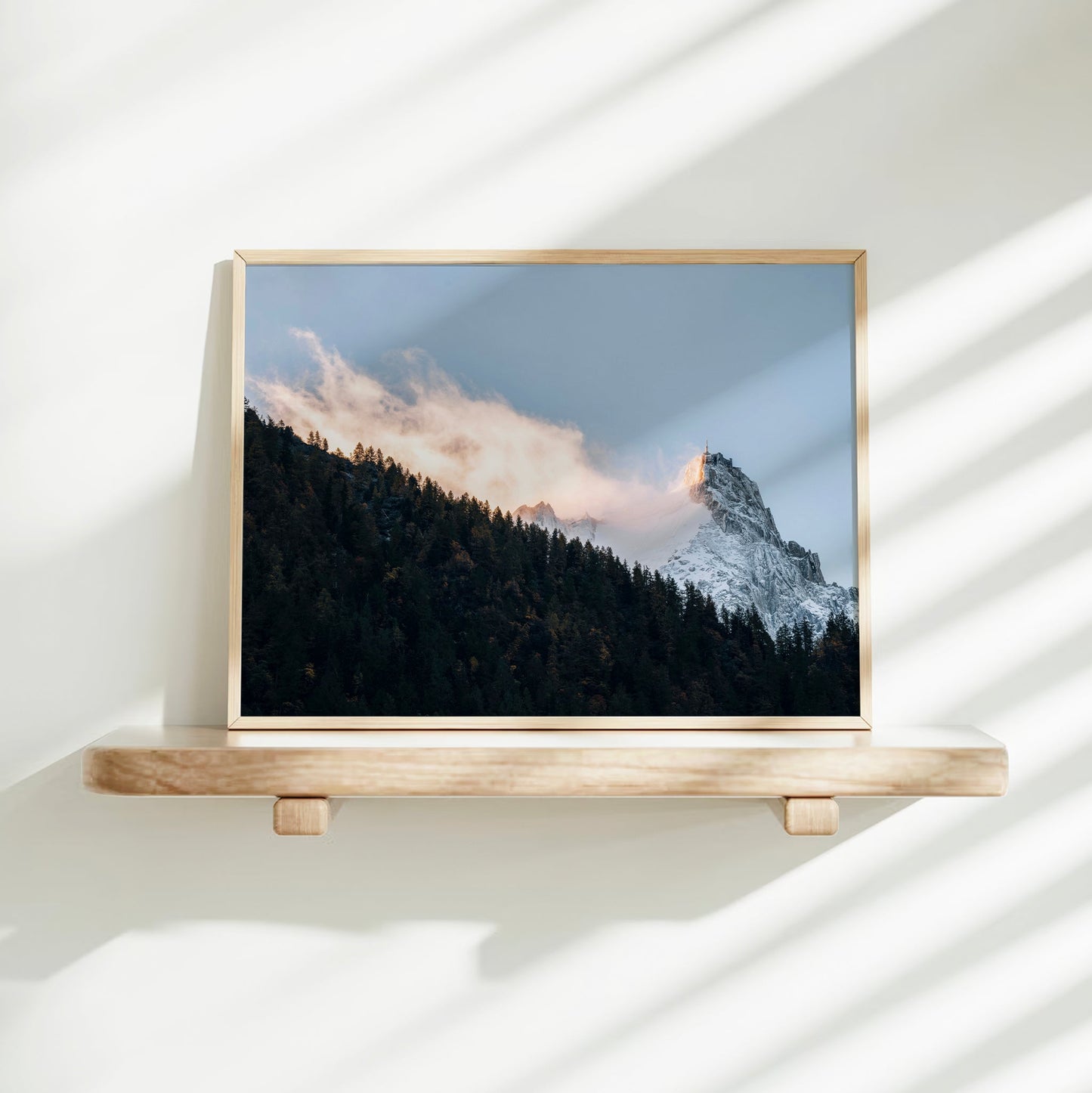 Aiguille du Midi Chamonix Wall Art – Golden Light Mountain Print