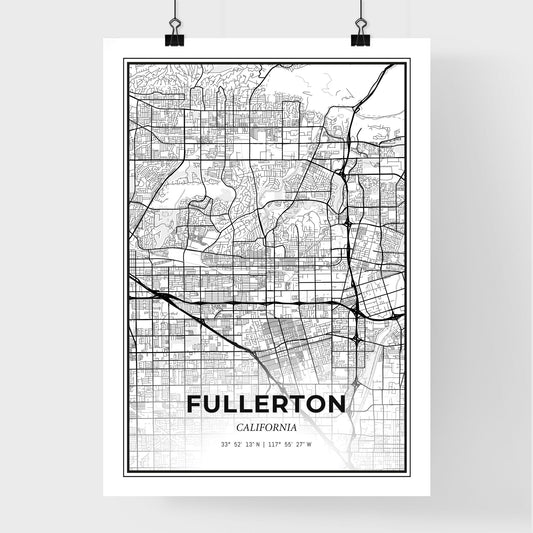 Fullerton California - Premium City Map Poster