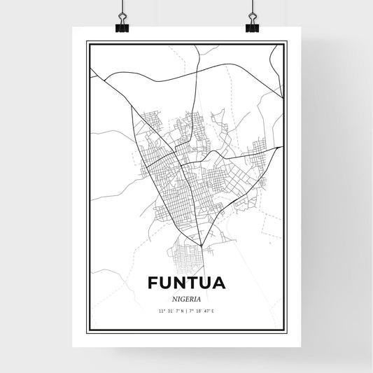 Funtua Nigeria - Premium City Map Poster