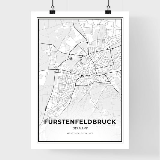 Furstenfeldbruck Germany - Premium City Map Poster