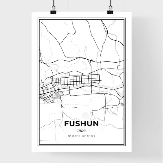 Fushun China - Premium City Map Poster