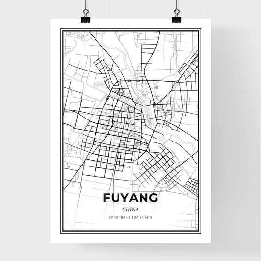 Fuyang China - Premium City Map Poster
