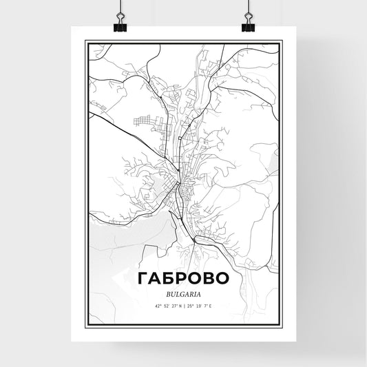 Gabrovo Bulgaria - Premium City Map Poster