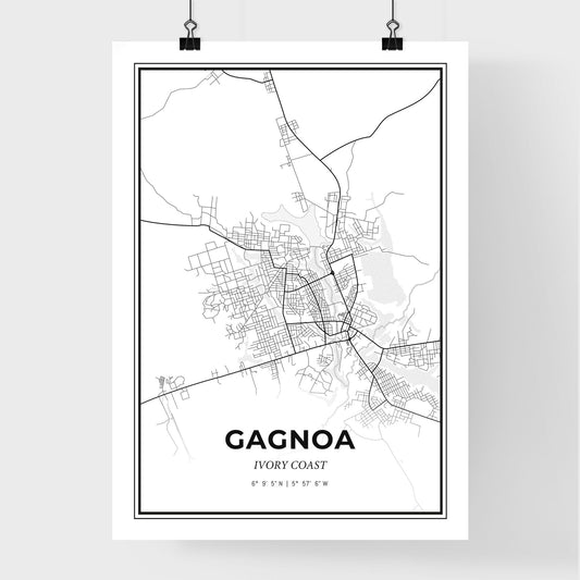 Gagnoa Ivory Coast - Premium City Map Poster
