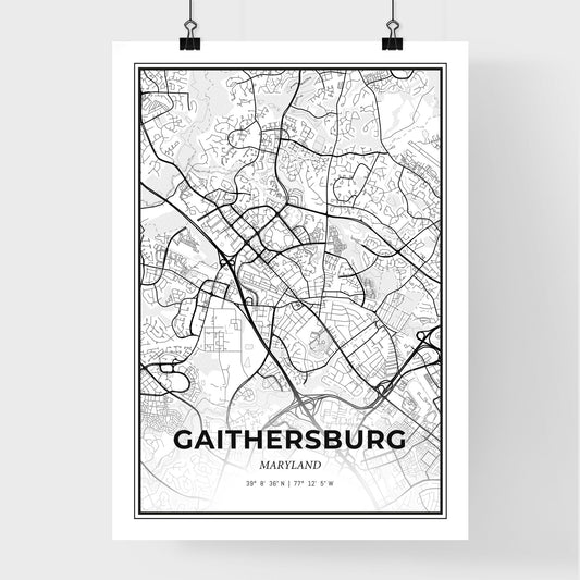 Gaithersburg Maryland - Premium City Map Poster