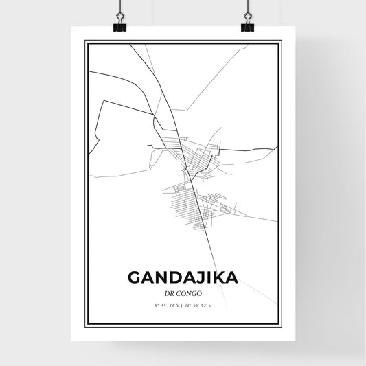 Gandajika DR Congo - Premium City Map Poster