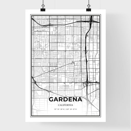 Gardena California - Premium City Map Poster