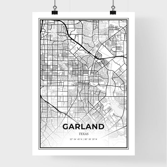 Garland Texas - Premium City Map Poster