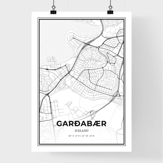 Garðabær Iceland - Premium City Map Poster