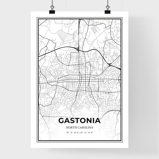 Gastonia North Carolina - Premium City Map Poster