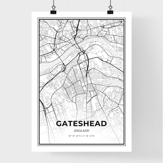 Gateshead England - Premium City Map Poster