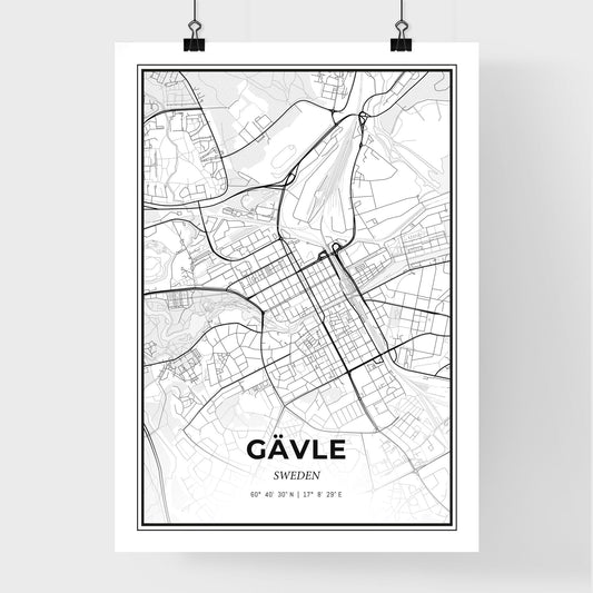 Gävle Sweden - Premium City Map Poster