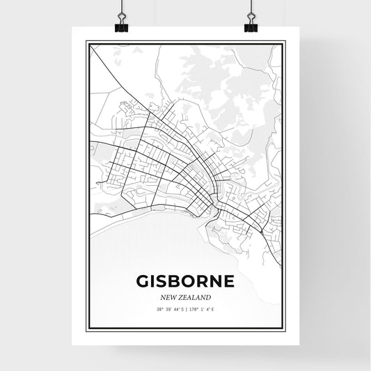 Gisborne New Zealand - Premium City Map Poster