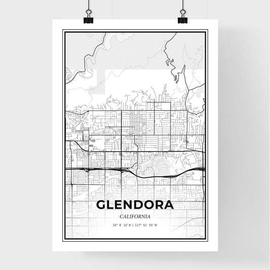 Glendora California - Premium City Map Poster