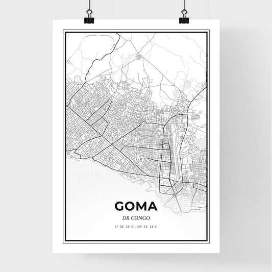 Goma DR Congo - Premium City Map Poster