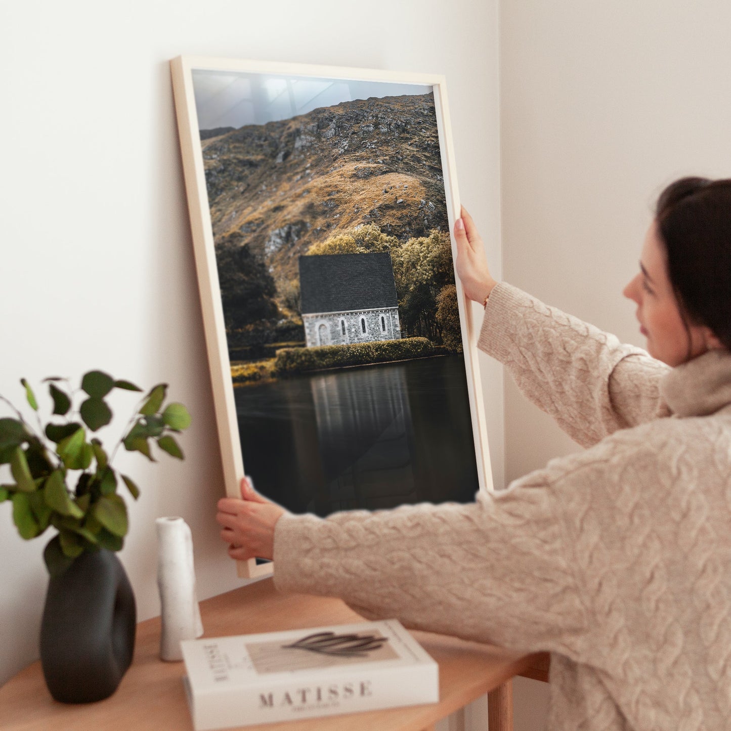 Gougane Barra Chapel Print – Irish Lake & Mountain Wall Art