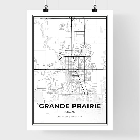 Grande Prairie Canada - Premium City Map Poster