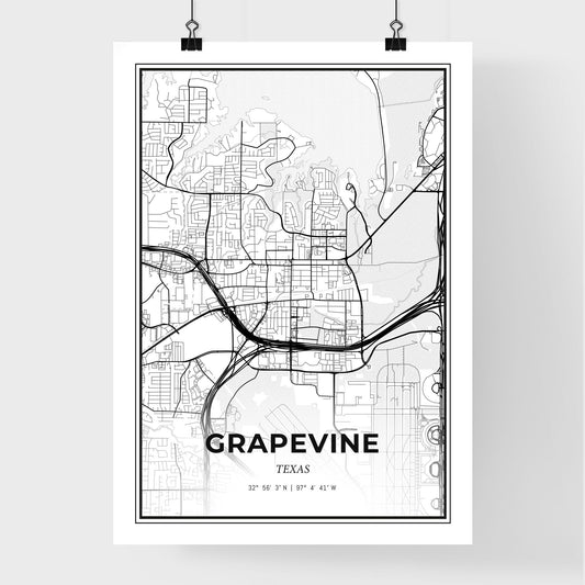 Grapevine Texas - Premium City Map Poster