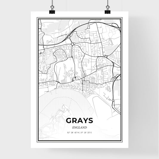 Grays England - Premium City Map Poster