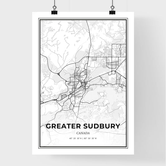 Greater Sudbury Canada - Premium City Map Poster