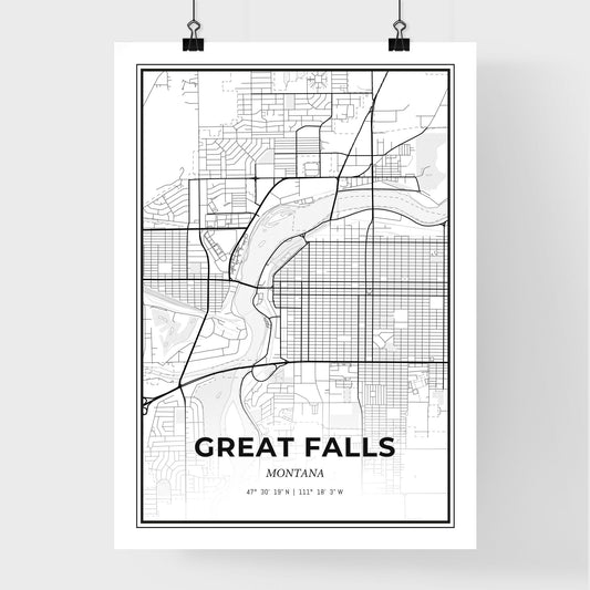 Great Falls Montana - Premium City Map Poster