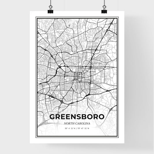Greensboro North Carolina - Premium City Map Poster