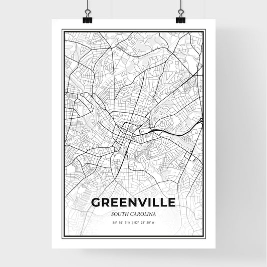 Greenville South Carolina - Premium City Map Poster