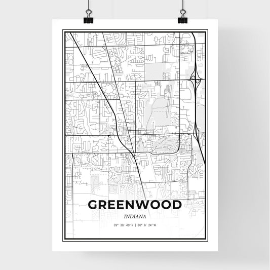 Greenwood Indiana - Premium City Map Poster