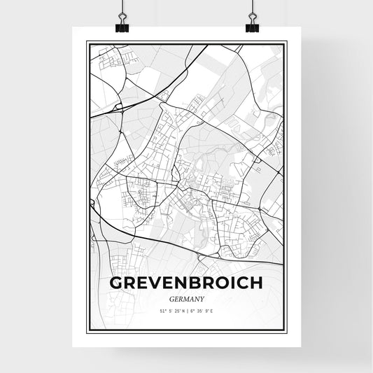 Grevenbroich Germany - Premium City Map Poster