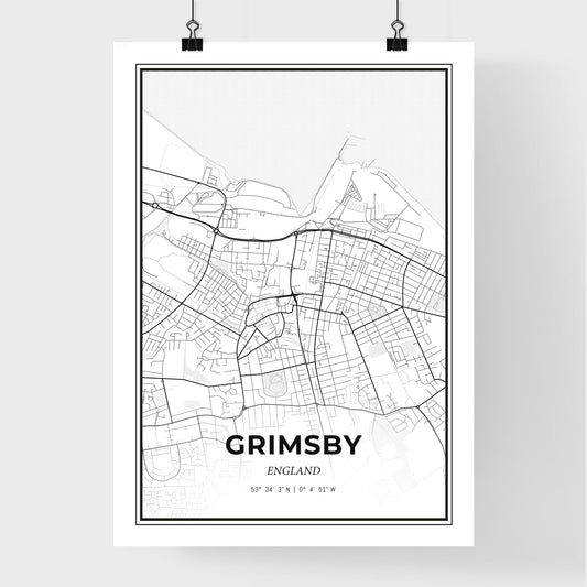 Grimsby England - Premium City Map Poster