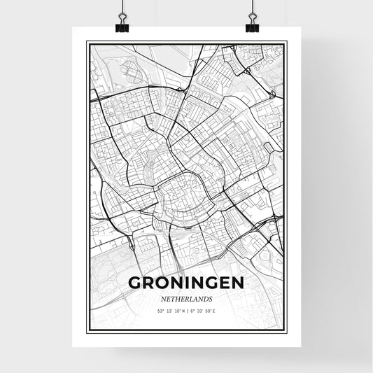Groningen Netherlands - Premium City Map Poster