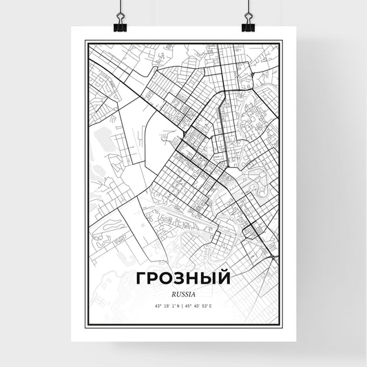 Grozny Russia - Premium City Map Poster